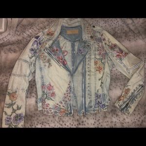 Blank NYC floral denim jacket